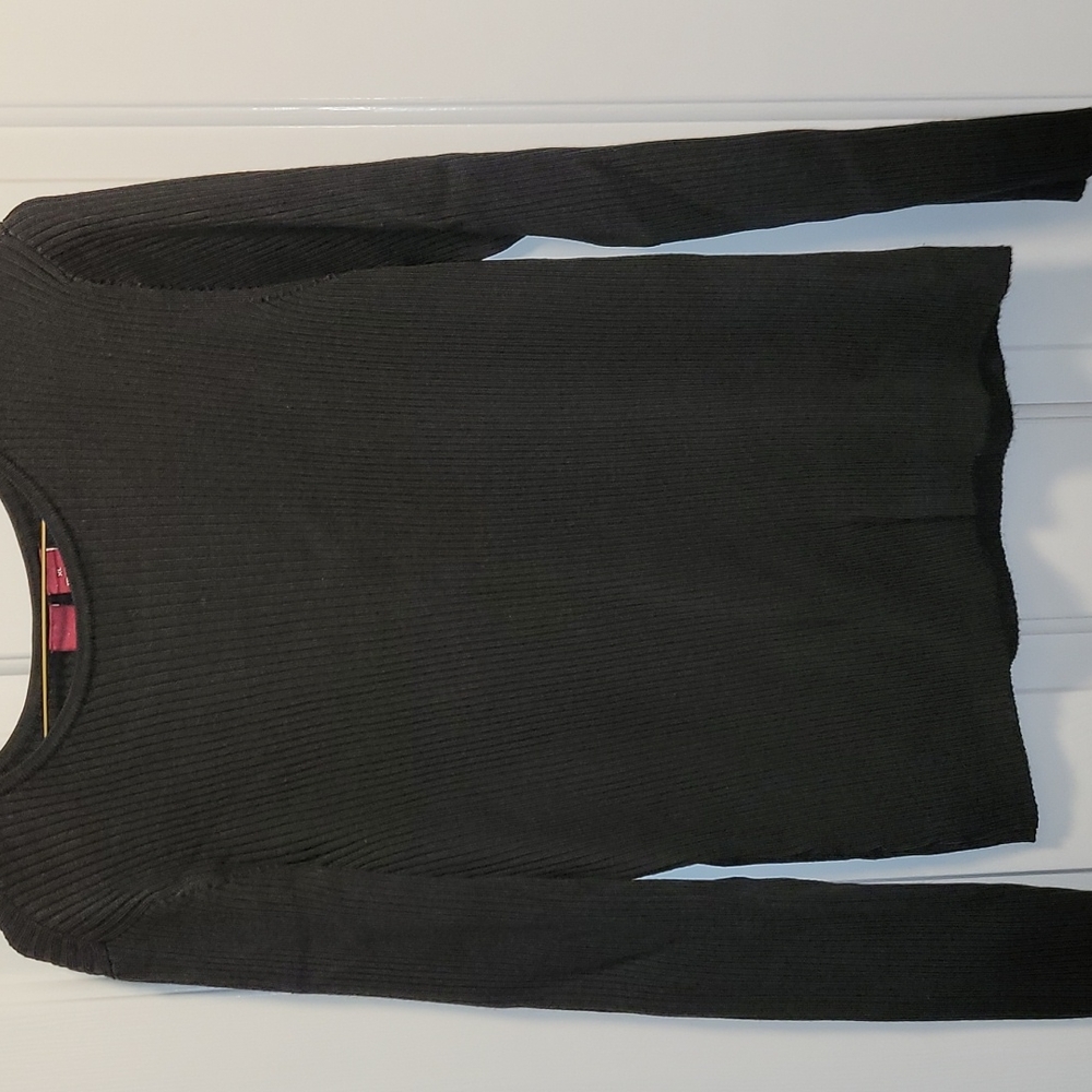 Merona XL Black Long-sleeved Cable Knit Sweater